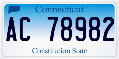 CT license plate AC78982