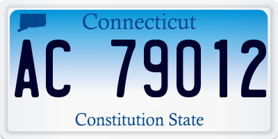 CT license plate AC79012
