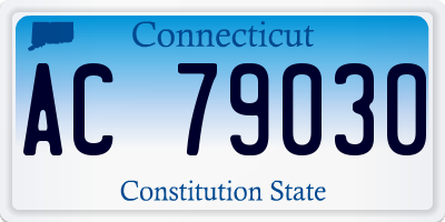 CT license plate AC79030