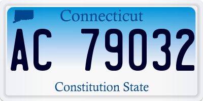 CT license plate AC79032