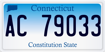 CT license plate AC79033