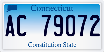 CT license plate AC79072