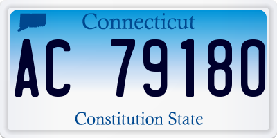 CT license plate AC79180