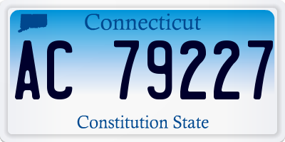 CT license plate AC79227