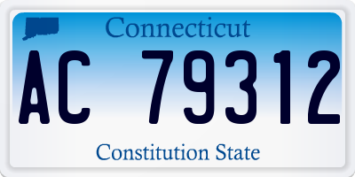 CT license plate AC79312