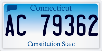 CT license plate AC79362