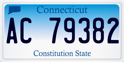 CT license plate AC79382