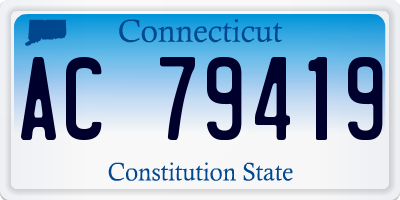 CT license plate AC79419
