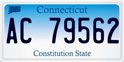 CT license plate AC79562