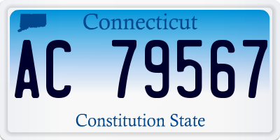 CT license plate AC79567