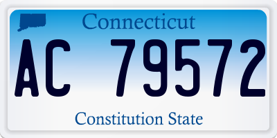 CT license plate AC79572