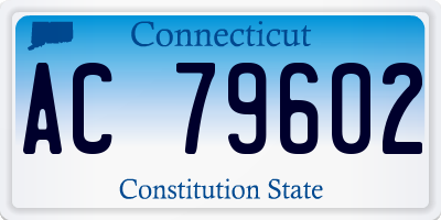 CT license plate AC79602