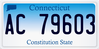 CT license plate AC79603