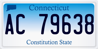 CT license plate AC79638