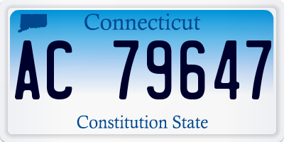 CT license plate AC79647