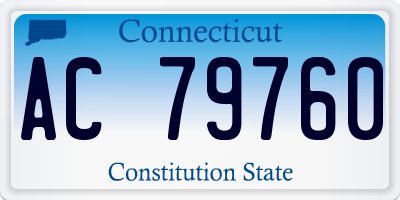 CT license plate AC79760