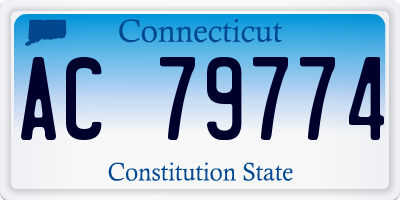 CT license plate AC79774