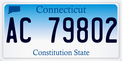 CT license plate AC79802
