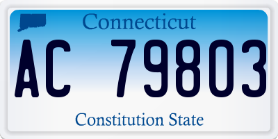 CT license plate AC79803