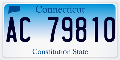 CT license plate AC79810