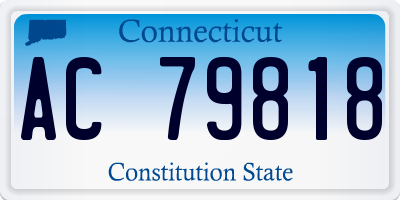 CT license plate AC79818