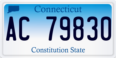 CT license plate AC79830