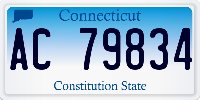 CT license plate AC79834