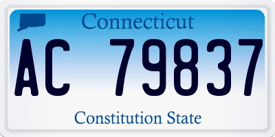 CT license plate AC79837