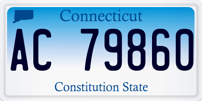 CT license plate AC79860