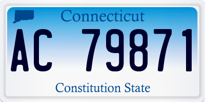 CT license plate AC79871
