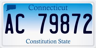 CT license plate AC79872