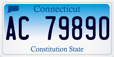 CT license plate AC79890