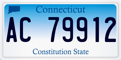 CT license plate AC79912
