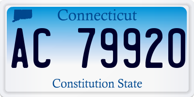 CT license plate AC79920