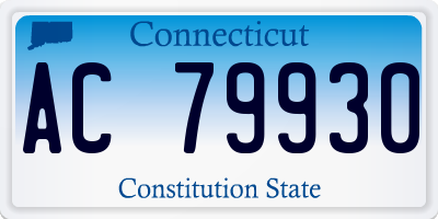 CT license plate AC79930