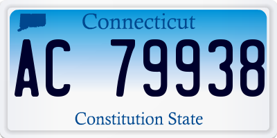 CT license plate AC79938