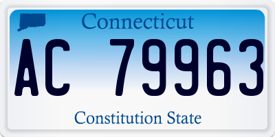 CT license plate AC79963