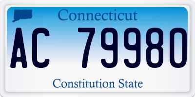 CT license plate AC79980