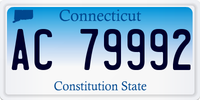 CT license plate AC79992