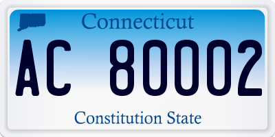 CT license plate AC80002