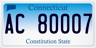 CT license plate AC80007