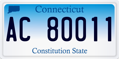 CT license plate AC80011