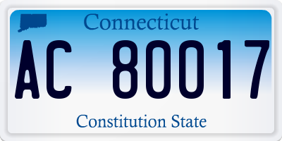 CT license plate AC80017