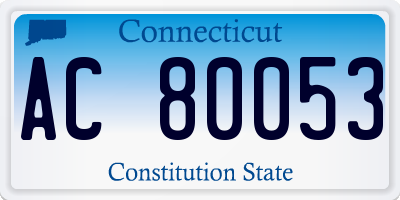 CT license plate AC80053