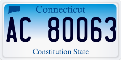 CT license plate AC80063