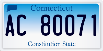 CT license plate AC80071