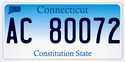CT license plate AC80072
