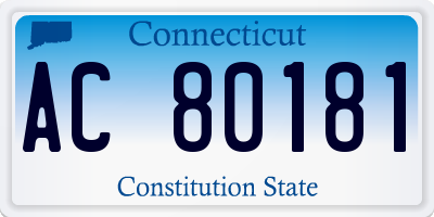 CT license plate AC80181