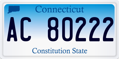 CT license plate AC80222