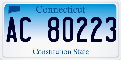 CT license plate AC80223